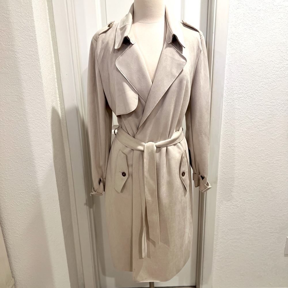 Philosophy Apparel - Belted Faux Suede Trench NWT size XL
